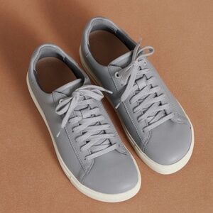 NEW Birkenstock Limited Edition Bend Low Natural Leather Sneakers in Gra…